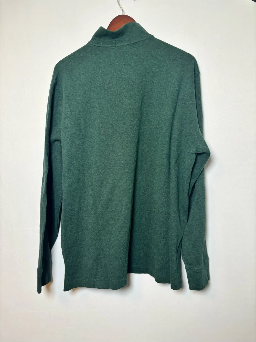 $135 POLO RALPH LAUREN MEN'S Plaid Estate-Rib Quarter-Zip Pullover Green XL